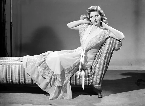 Model wearing night dress. 1953