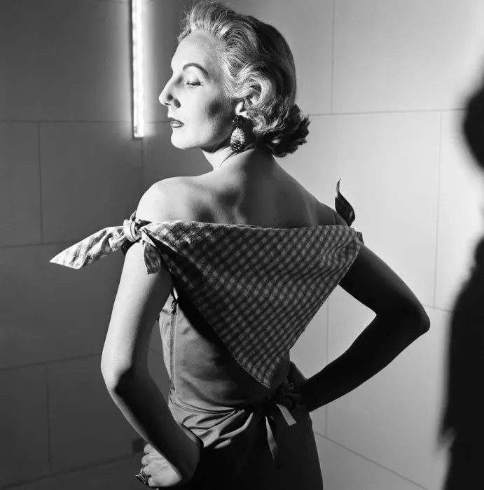 Framed Print : Model, wearing outfit designed by Italian fashion designer Madame Elsa Schiaparelli
