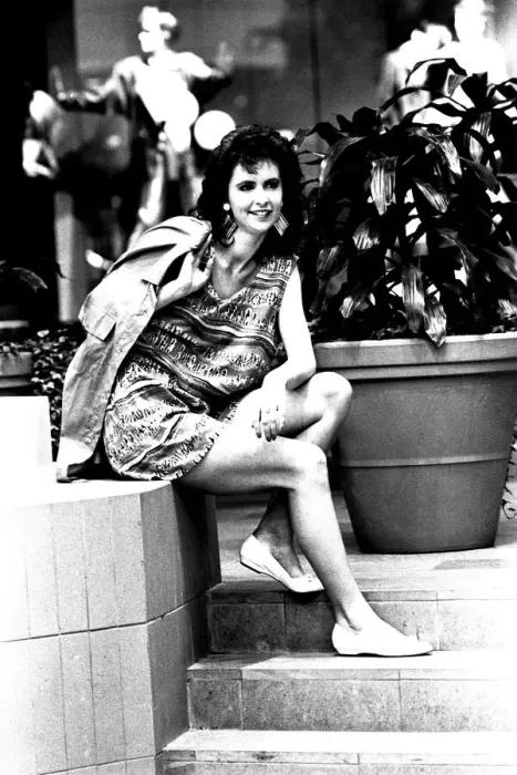 Framed Print : A model wearing a shirt and shorts in March 1987 Framed Print : A model wearing a shirt and shorts in March 1987