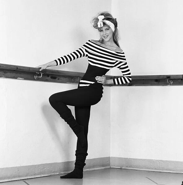 A model wearing stretch fashions. 3rd February 1988
