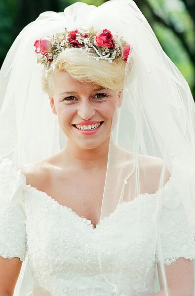 Model wearing Wedding Dress. Your Wedding Supplement, 23rd August 1995