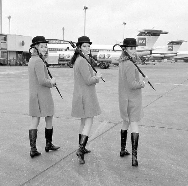 Models at Heathrow Burberry models of to Stockholm Fashion #21483933