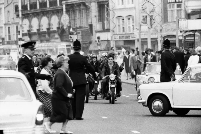 Framed Print : The mods and rockers were two conflicting British youth subcultures of the early to Framed Print : The mods and rockers were two conflicting British youth subcultures of the early to