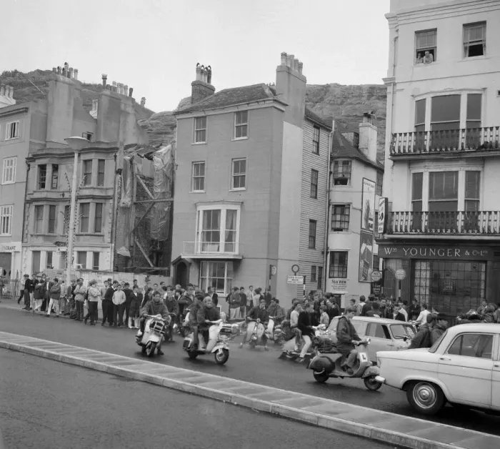 Framed Print : The mods and rockers were two conflicting British youth subcultures of the early to Framed Print : The mods and rockers were two conflicting British youth subcultures of the early to