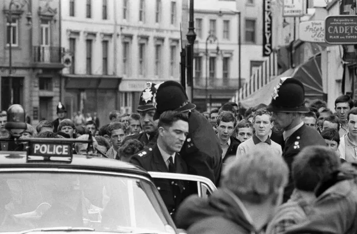 Framed Print : The mods and rockers were two conflicting British youth subcultures of the early to