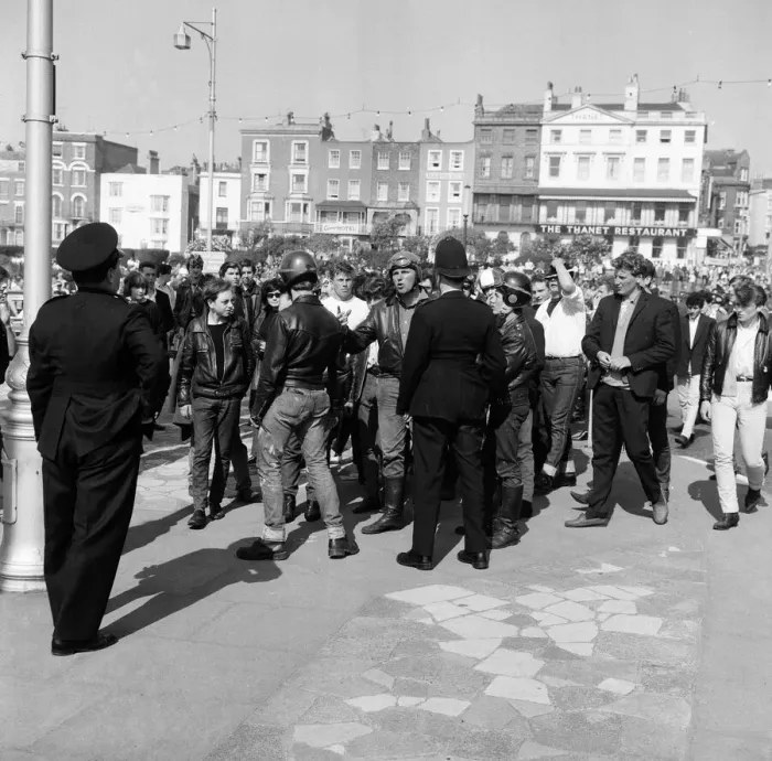 Framed Print : The mods and rockers were two conflicting British youth subcultures of the early to Framed Print : The mods and rockers were two conflicting British youth subcultures of the early to