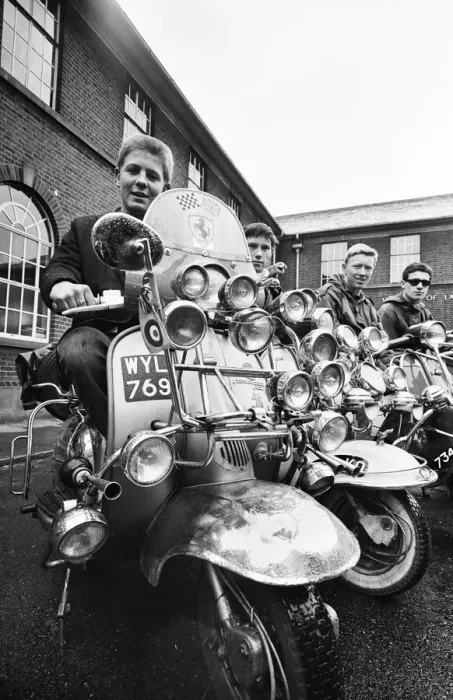 Framed Print : The mods and rockers were two conflicting British youth subcultures of the early to