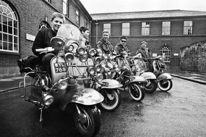 Framed Print : The mods and rockers were two conflicting British youth subcultures of the early to