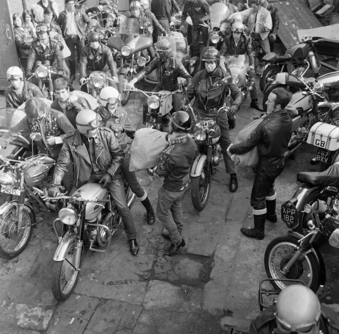 Framed Print : The mods and rockers were two conflicting British youth subcultures of the early to