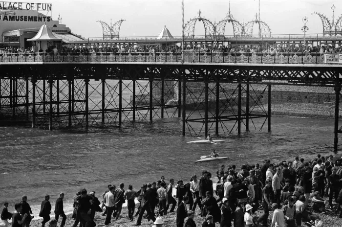 Framed Print : The mods and rockers were two conflicting British youth subcultures of the early to
