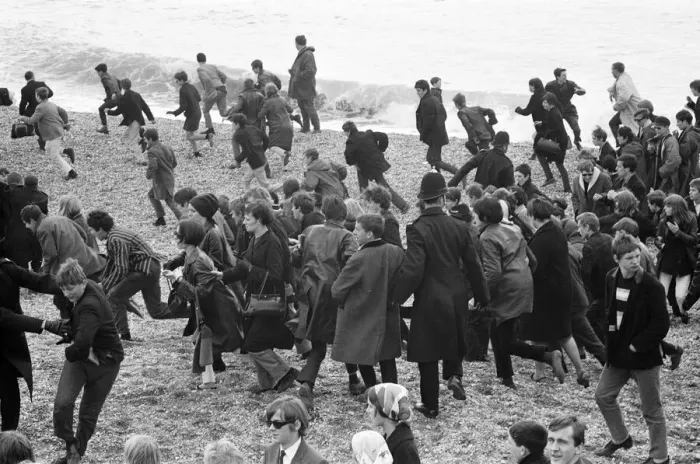 Framed Print : The mods and rockers were two conflicting British youth subcultures of the early to Framed Print : The mods and rockers were two conflicting British youth subcultures of the early to