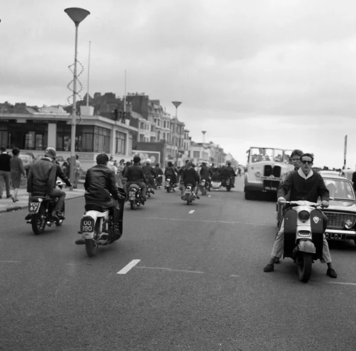 Framed Print : The mods and rockers were two conflicting British youth subcultures of the early to Framed Print : The mods and rockers were two conflicting British youth subcultures of the early to