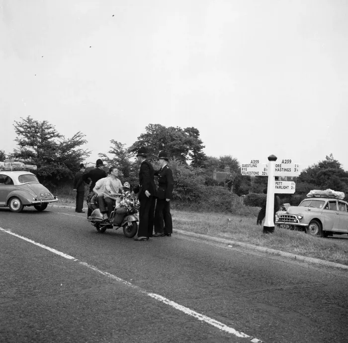 Framed Print : The mods and rockers were two conflicting British youth subcultures of the early to Framed Print : The mods and rockers were two conflicting British youth subcultures of the early to