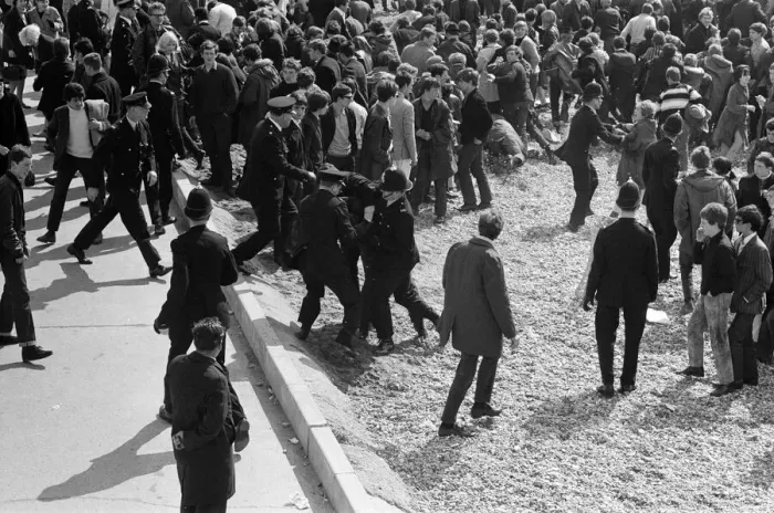 Framed Print : The mods and rockers were two conflicting British youth subcultures of the early to