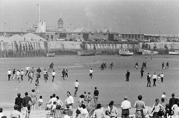 Mods v Rockers. Picture shows the scene at Margate