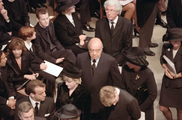 Framed Print : Mohamed Al-Fayed at the funeral of Diana, Princess of Wales at Westminster Abbey, London Framed Print : Mohamed Al-Fayed at the funeral of Diana, Princess of Wales at Westminster Abbey, London