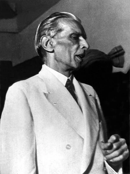 Mohammed Ali Jinnah, aged 70, President of the Moslim League