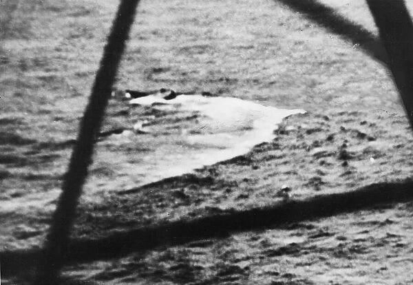 The last moments of German submarine U973 following a rocket attack by a Swordfish