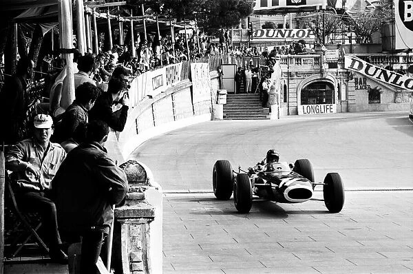 Monaco Grand Prix practice 1966. Graham Hill out on the circuit. 22nd May 1966