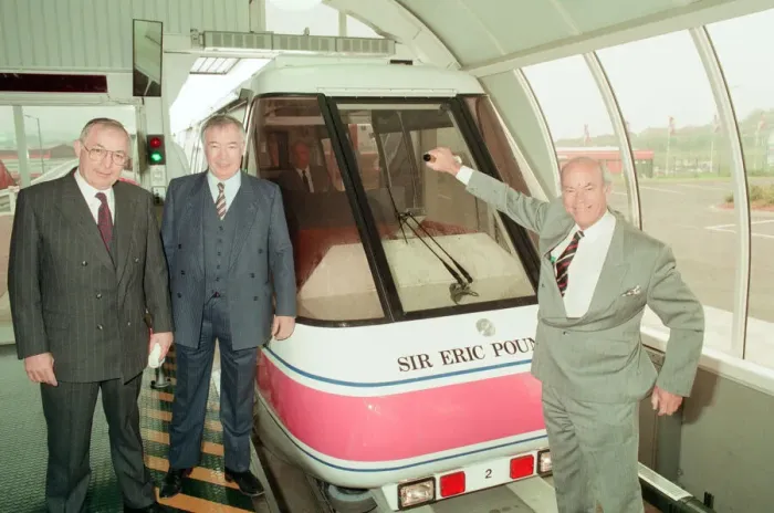 Framed Print : Monorail Opening at Merry Hill Shopping Centre in Brierley Hill Framed Print : Monorail Opening at Merry Hill Shopping Centre in Brierley Hill