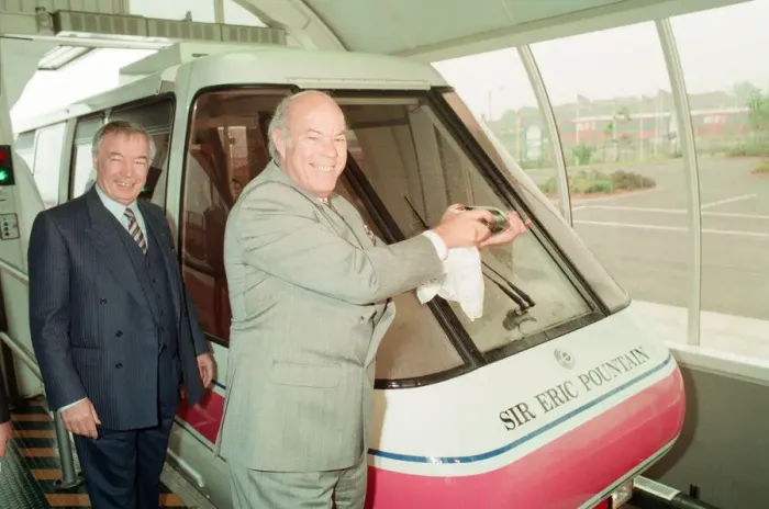 Framed Print : Monorail Opening at Merry Hill Shopping Centre in Brierley Hill
