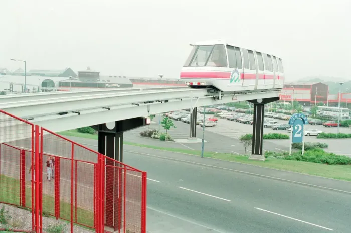 Framed Print : Monorail Opening at Merry Hill Shopping Centre in Brierley Hill
