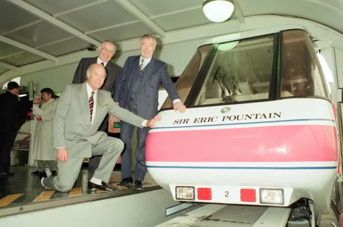 Framed Print : Monorail Opening at Merry Hill Shopping Centre in Brierley Hill