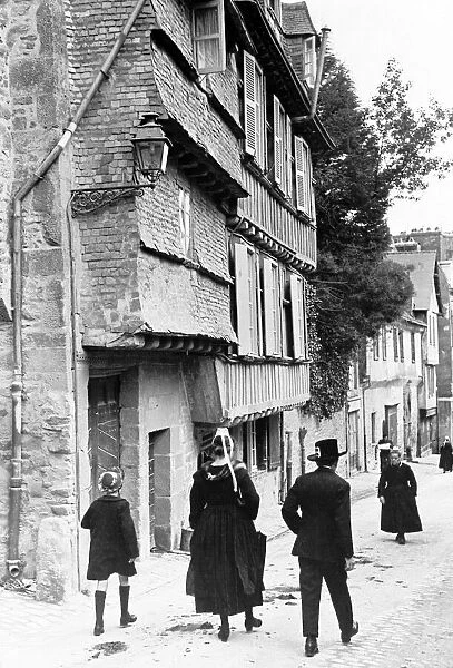 Mont St Michel Brittany, The only street on the Mont the Grand Rue Circa 1920