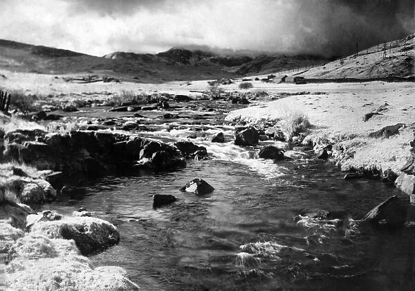 A monutain stream running down Snowdonia. April 1952 P000011