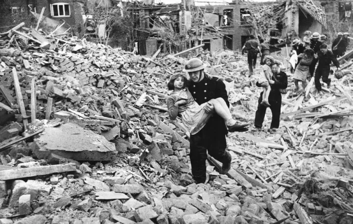 Framed Print : Moorfields Hospital, City Road, completely flattened after air raid during World War II Framed Print : Moorfields Hospital, City Road, completely flattened after air raid during World War II