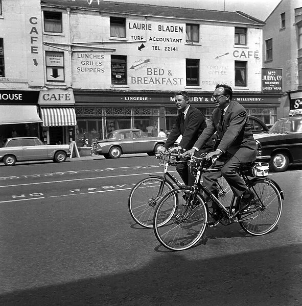 Morecambe & Wise June 1963 cycling around Blackpool