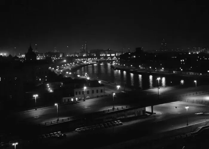 Framed Print : The Moskva River and the Moscow skyline by night. April 1960 M4000 Framed Print : The Moskva River and the Moscow skyline by night. April 1960 M4000