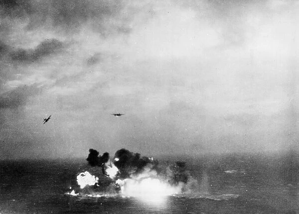 Mosquito fighters of RAF Coastal Command intercept and destroy nine German torpedo