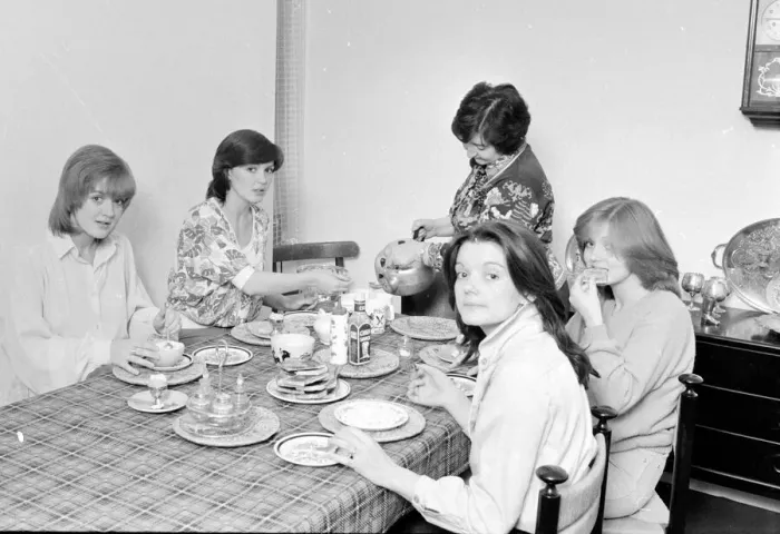 Framed Print : Mother Maureen Nolan seen here making breakfast for her daughters the Nolan Sisters Framed Print : Mother Maureen Nolan seen here making breakfast for her daughters the Nolan Sisters