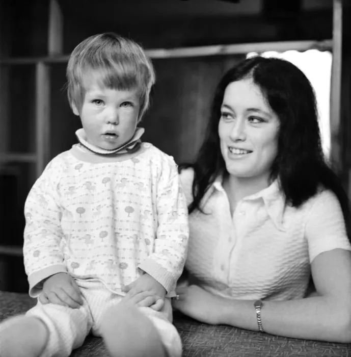 Framed Print : A mother with her two year old boy toddler. December 1969 Z11890-002