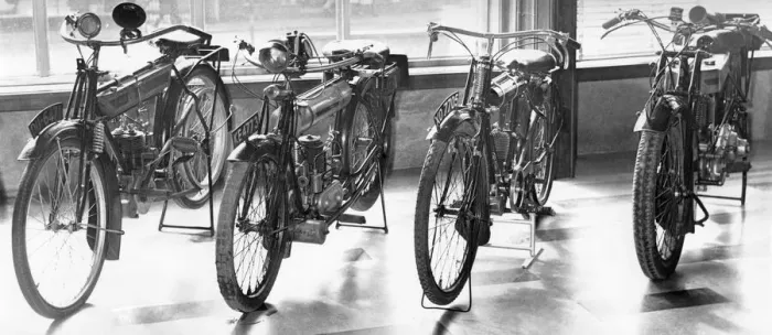 Framed Print : These four motor cycles are on display at the newly-opened Herbert Art Gallery