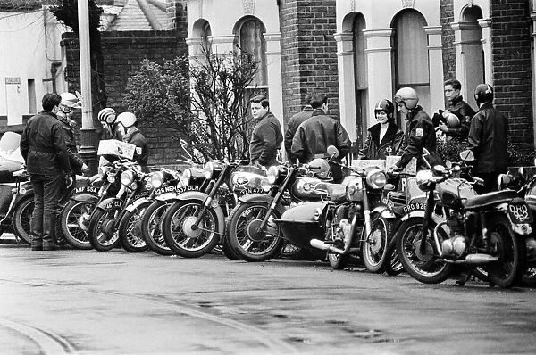 Motor cyclists help the Volunteer Emergency Service. 19th December 1965