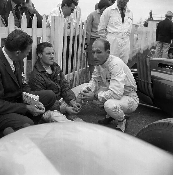 Motor races at Goodwood. Ace racing driver Stirling Moss had a miracle escape from death