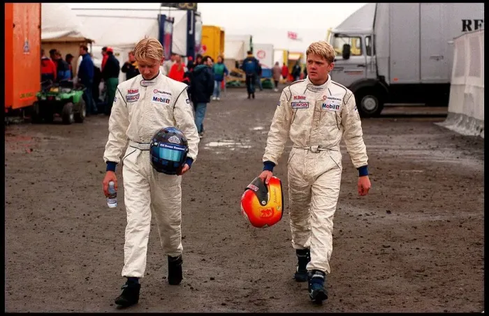 Framed Print : Motor Racing Brothers John And Ryan Dalziel August 1998 On The First Steps Of The Ladder