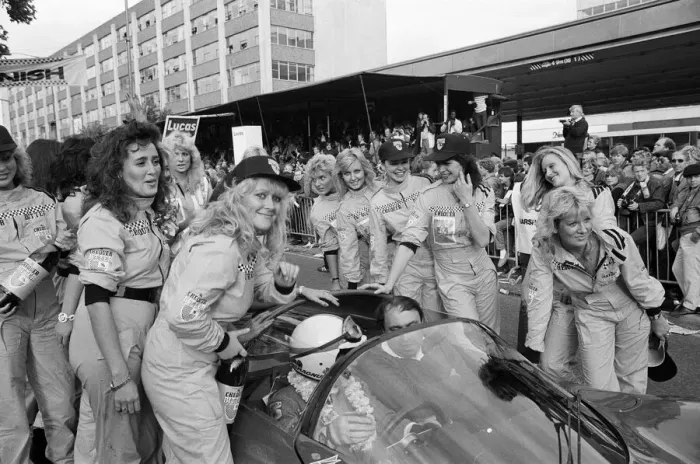 Framed Print : Motor racing event held in central Birmingham. 14th October 1984 Framed Print : Motor racing event held in central Birmingham. 14th October 1984