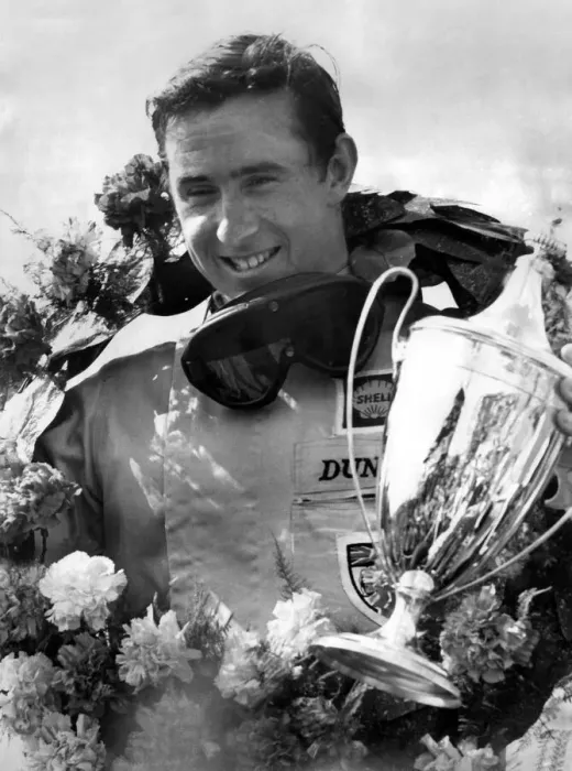 Framed Print : Motor racing at Silverstone. Jackie Stewart winner of the International Trophy Race seen