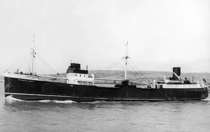 Framed Print : The motor vessel Anglian Coast belonging to Coast Lines Ltd. 28th November 1953 Framed Print : The motor vessel Anglian Coast belonging to Coast Lines Ltd. 28th November 1953
