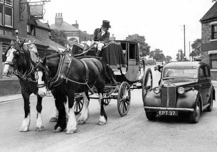Framed Print : This motoris thought he had strayed into a different century near Middlesbrough when he Framed Print : This motoris thought he had strayed into a different century near Middlesbrough when he