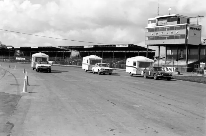 Framed Print : Motorsport: Humour: Unusual. Caravans. International Rally. Silverstone Circuit Framed Print : Motorsport: Humour: Unusual. Caravans. International Rally. Silverstone Circuit