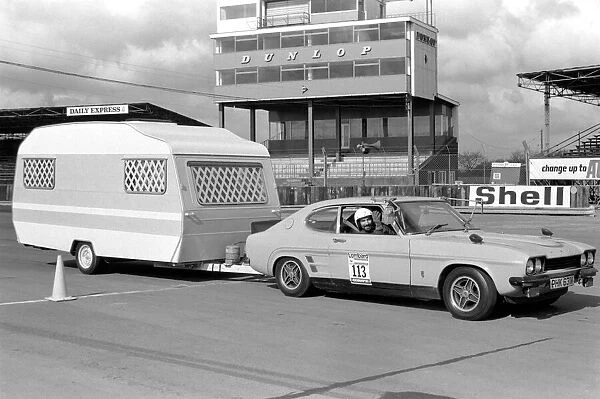Motorsport: Humour: Unusual. Caravans. International Rally. Silverstone Circuit