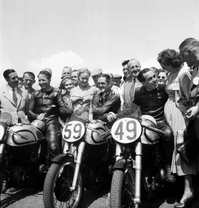 Framed Print : Motorsport. Isle of Man TT Races 1953 Ray Aman(59) and K Kavanagh(49) Framed Print : Motorsport. Isle of Man TT Races 1953 Ray Aman(59) and K Kavanagh(49)