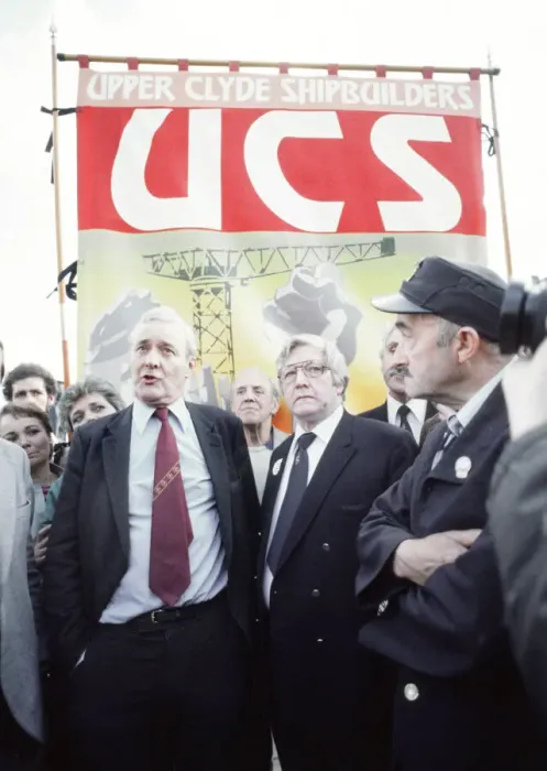 Framed Print : MP for Bristol South East Tony Benn attends an anti Margaret Thatcher demonstration with