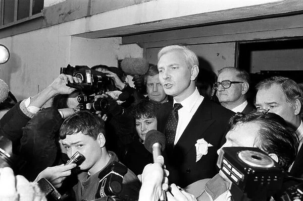 MP Harvey Proctor appearing outside South Green Memorial Hall, Billericay, Essex