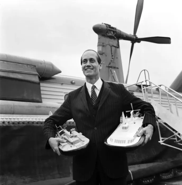 Framed Print : Mr. Anthony Poynder super salesman of British Hovercraft Corp. Cowes, Isle of Wight. Mr