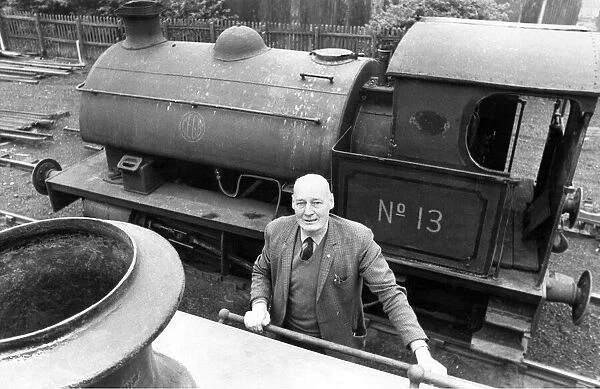Mr. Bill Armstrong of Whickham with shunting engine No. 13 at Dunston Power Station on 6th